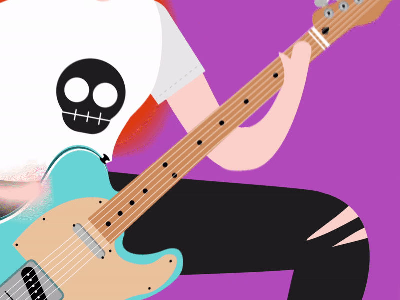 Girls to the front! creative design graphic design guitar guitarist illustration marshall motion motiongraphics music telecaster