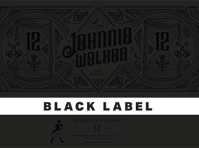 Johnnie Walker black design brand creative design graphic design illustration packaging packaging design uvi whisky
