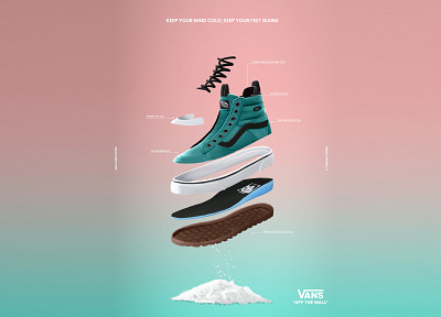 VANS creative design digitaldesign graphicdesign ilustration publicity pumps shoes snow vans winter