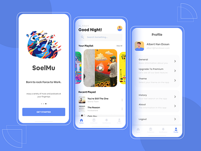 SoelMu Music Player App Exploration 🎧 app branding design flat illustration ios login mobile mobile design mobile ui music music app music player product simple