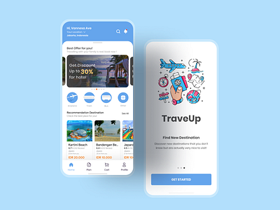 TraveUp - Travel App app design flat graphic design illustration minimal mobile simple travel ui