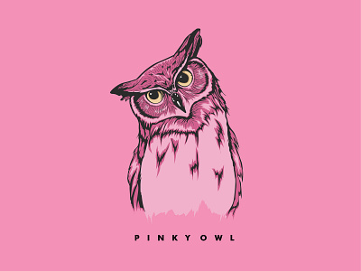 Pinky Owl charachter cute design illustration illustration design owl owl vector owls pink pinky pinky owl tshirt design vector
