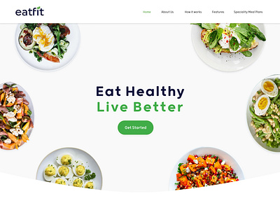 Eatfit Landing Page Mockup