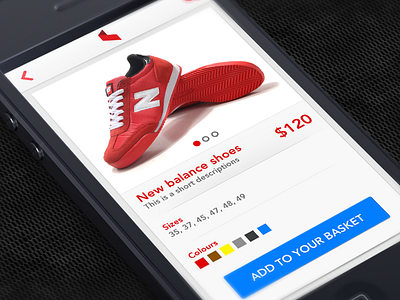 Product detail app buy clean detail fashion image ios iphone picker price product red shop shopping slide ui