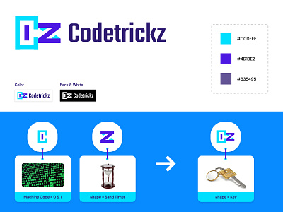 Codetrickz logo design branding design graphic design illustration logo modern logo presentation ui vector