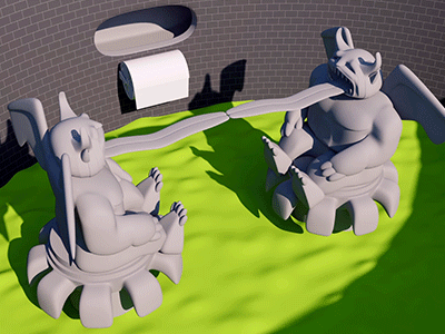 Devil's Toilet animation bubbles c4d daily dragon ball green liquid render