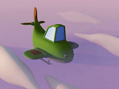 The Search Begins animation c4d clouds dragon ball flying fun green plane playful purple sky