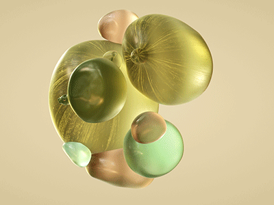 Floaties animation c4d cinema 4d gif motion octane render otoy soft body spin