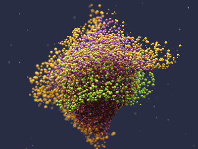 Floating Particles after effects c4d cinema 4d colorful floating gif motion octane render particles