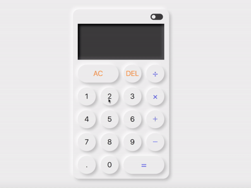 Daily UI #4 / Calculator calculator app front end development minimalism neumorphism simplicity uxui