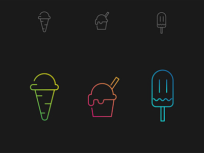 Ice-cream icons concept food and drink food illustration gelato icon icon set illustration logo minimalism modern simplicity ui vector