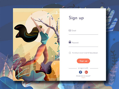 Daily UI #1 / Sign up form concept dailyui dailyui 001 dailyuichallenge illustration interface ios modern scene creator signup signup page signupform simplicity storytelling ui ux visual art web webdesign