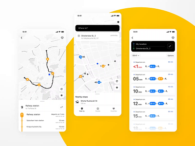 Easyway UI/UX Interaction Design app application clean design dribbble interface mobile mobile app public transport route transport ui urban ux