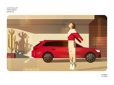 Based on Seat Leon Commercial Photo illustration illustrator minimal