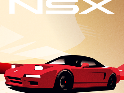 Honda NSX automotive car design geometric illustration illustrator minimal retro simple vector