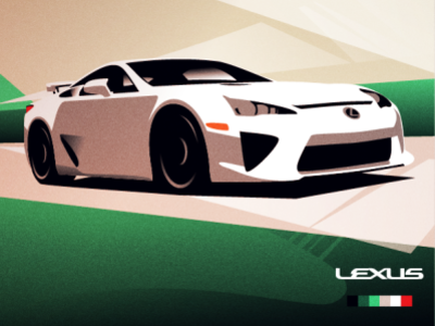 Lexus LFA adobe automotive car design geometric illustration illustrator lexus lfa minimal retro simple supercar toyota vector vintage
