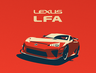 Lexus LFA design geometric illustration illustrator minimal simple style vector