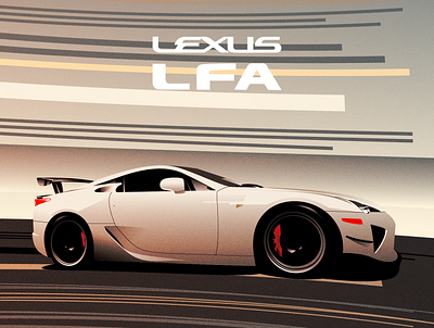 Lexus LFA design geometric illustration illustrator minimal simple style vector