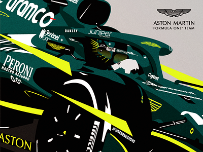 F1 2022 Aston Martin automotive branding car design f1 formula geometric illustration illustrator logo minimal simple ui vector