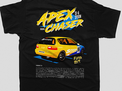 Apex Chaser Civic Si-R Spoon automotive car civic clean design hatchback honda illustration illustrator jdm minimal simple vector