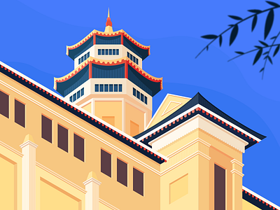 The Museum of Vietnamese History building design drawing flat style illustration illustrator isometric museum vector vector art