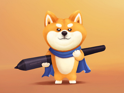 Shiba 2d character design digital painting illustration photoshop shiba