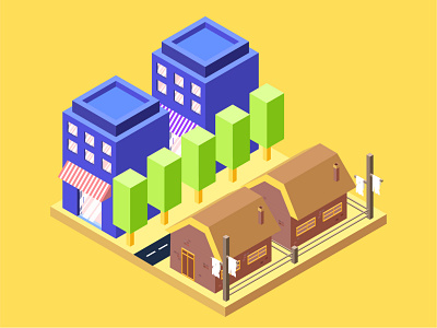 City Isometric Illustration city illustration illustrator isometric vector art