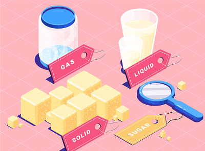 Solid Liquid Gas gas illustration illustrator isometric liquid solid structure illustrating vector