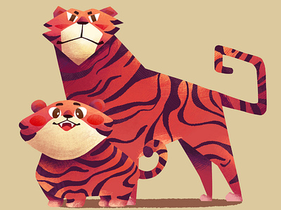 Tiger character design illustration photoshop tiger