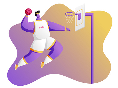 Hi Dribbble! basketball character debut design dribbble hello illustration vector