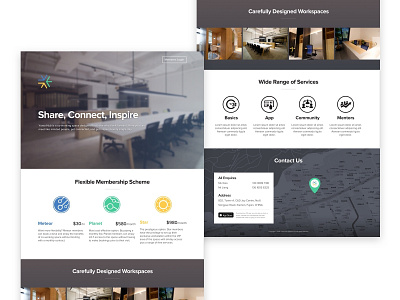 Yowo Hub co-working space home page coworking space landing page responsive web