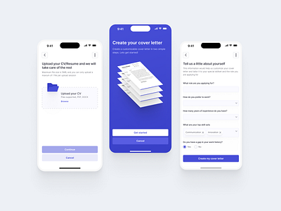 Cover letter generator app design mobile mobile app ui ux