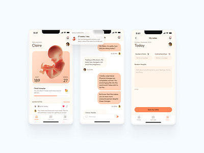 Pregcare app design mobile ui ux