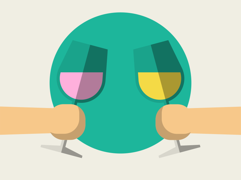 Clinking Glasses animation cartoon clink glass hand vector wine