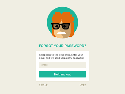 Forgotten password form button cartoon character emotion emotional forgotten form login password sign up ui ux