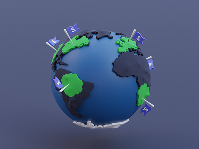 Earth 3d 3d ilustration blender clean earth illustration minimal webhosting website