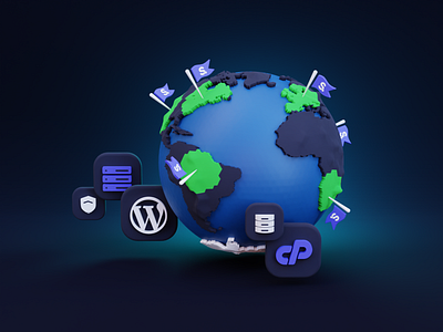 Earth 3d 3d art 3d ilustration blender clean design illustration minimal web hosting website