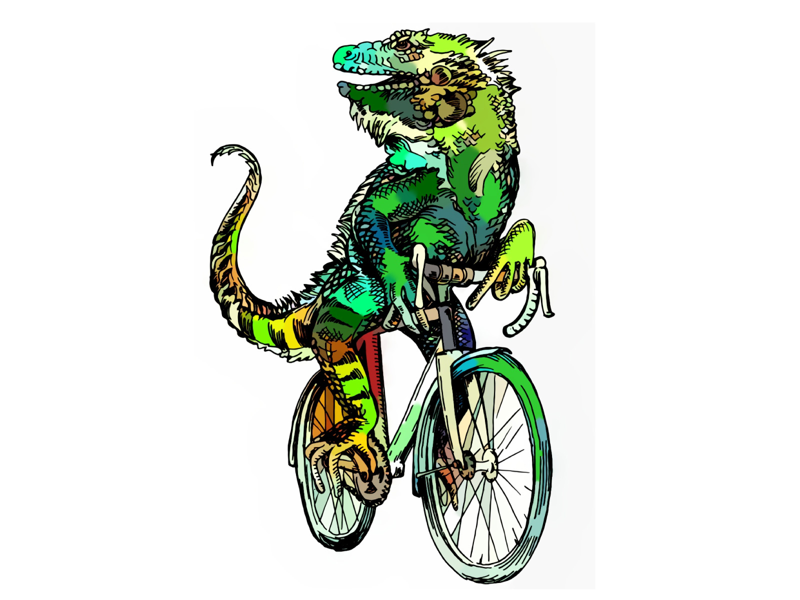 Игуана на велосипед
