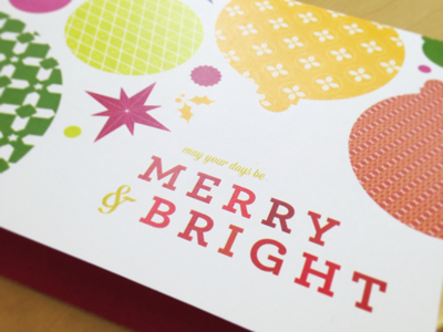 Christmas card 2013 bright christmas illustration ornaments pattern slab serif