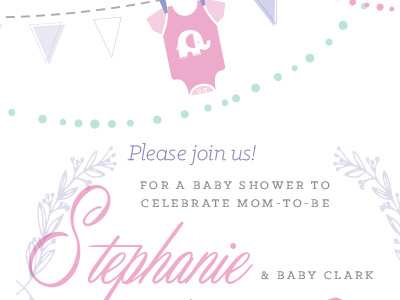 Steph's baby shower invite baby baby shower invite onesie pastel pennant banner