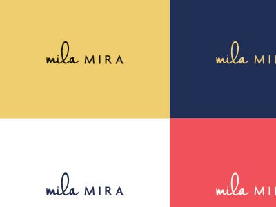 Mila Mira logo option all caps color palette sans serif script