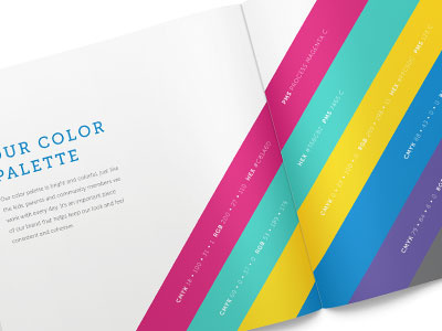 Brand book book brand book bright color palette editorial