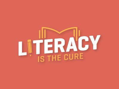 Literacy logo book kids literacy logo pencil reading school