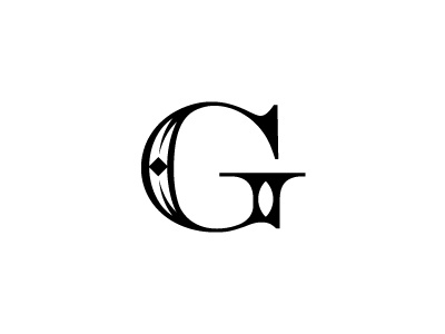 G g letters logo ornamental typography