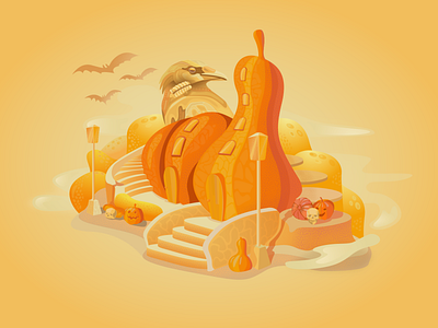 Halloween evil halloween halloween design illustrator pumpkin spooky vector vector illustration warmup
