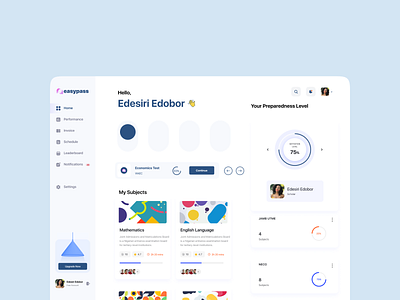 Easypass Educational Dashboard ui ui design web design