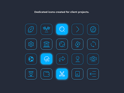 Set of dedicated icons