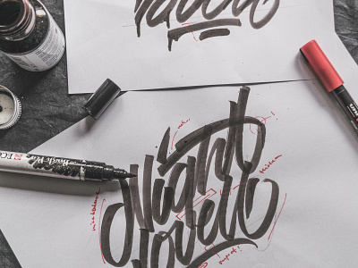 "Night Lovell" - Sketch II behindthescenes branding calligraphy design graphic art graphic design illustration lettering logo process sketch sketches snooze snoozeone type typography vector