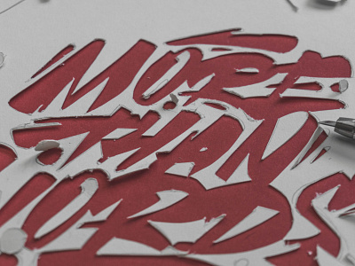 "more than words" - cut out behindthescenes calligraphy design graphic art graphic design illustration lettering process sketch sketches snooze snoozeone type typography