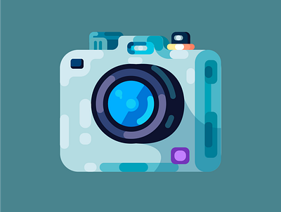 Camera Icon animation art camera camera app design flat icon illustration illustrator logo minimal vector